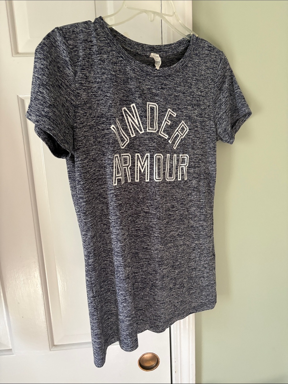 Under Armour Women's Heathered Blue Short Sleeve Logo Tee - Picture 4 of 6